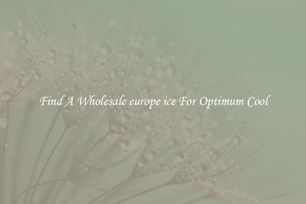 Find A Wholesale europe ice For Optimum Cool