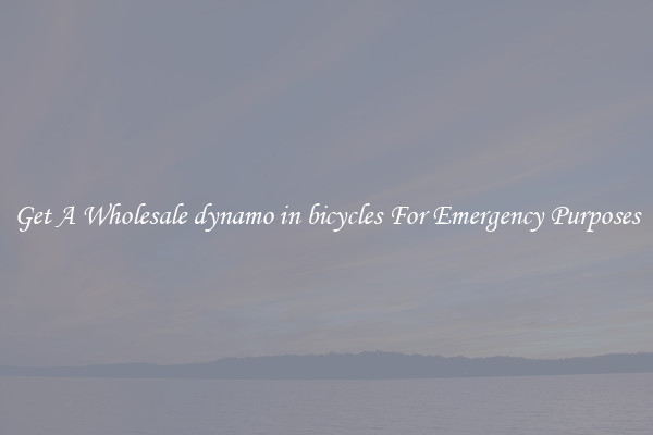 Get A Wholesale dynamo in bicycles For Emergency Purposes