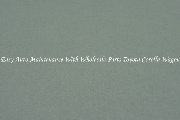 Easy Auto Maintenance With Wholesale Parts Toyota Corolla Wagon