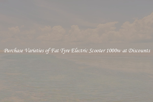 Purchase Varieties of Fat Tyre Electric Scooter 1000w at Discounts