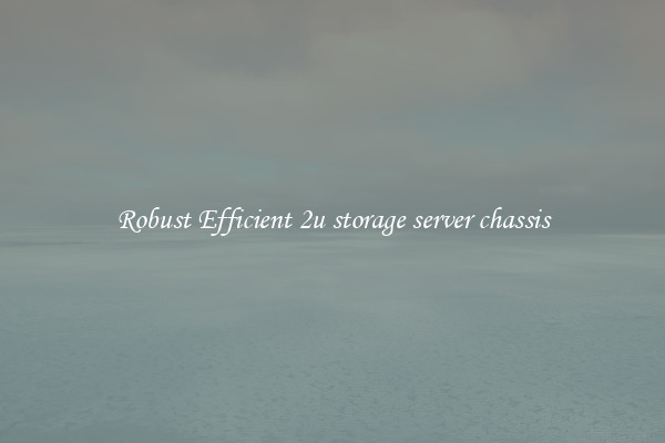 Robust Efficient 2u storage server chassis