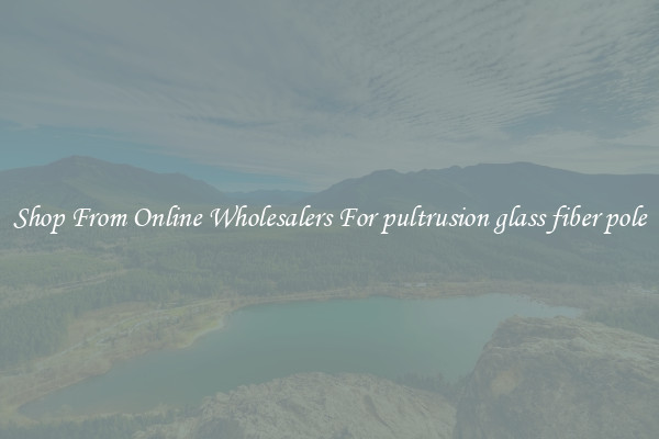 Shop From Online Wholesalers For pultrusion glass fiber pole