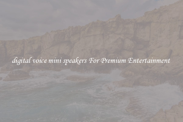 digital voice mini speakers For Premium Entertainment 
