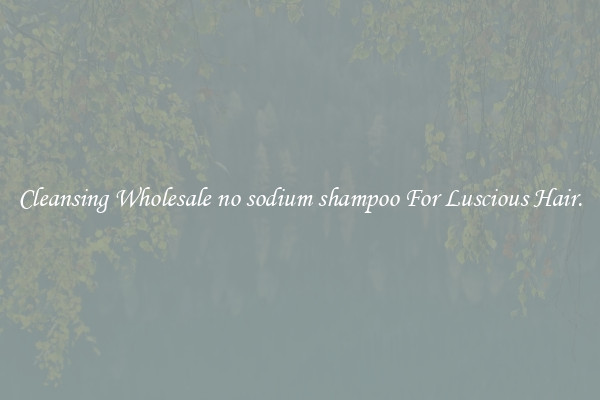 Cleansing Wholesale no sodium shampoo For Luscious Hair.